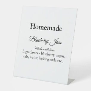 Homemade blueberry y jam made with love add text pedestal sign