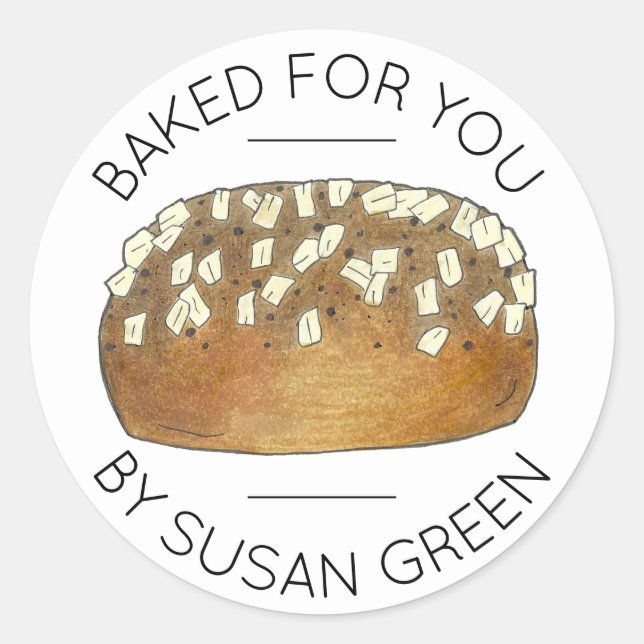 Homemade Bread Dinner Rolls Baked Made By Classic Round Sticker (Front)