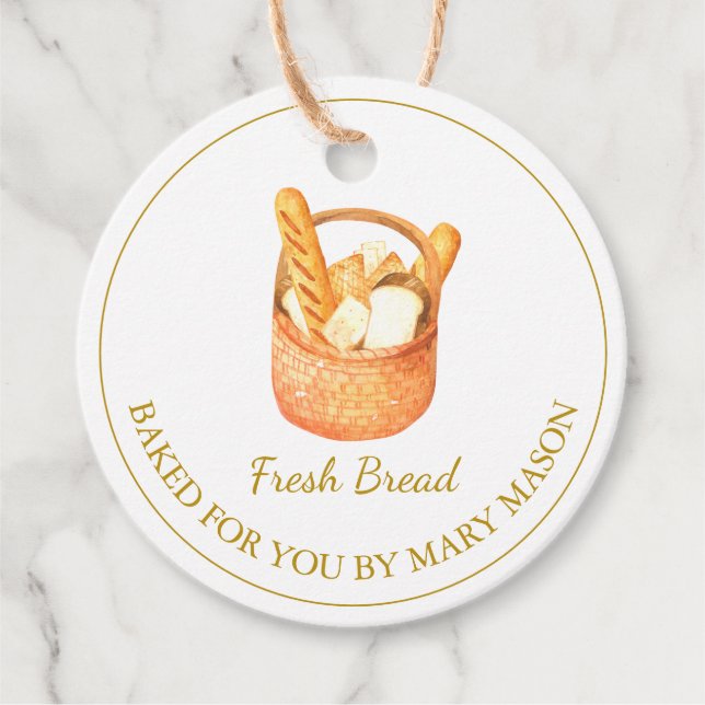 Homemade Bread Favour Tags | White (Front)