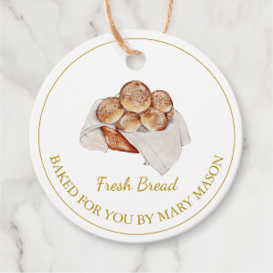 Homemade Bread Favour Tags White