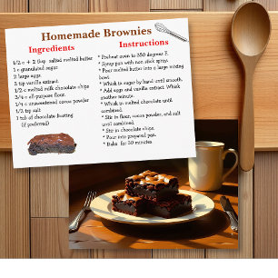 Homemade Brownies Recipe Postcard