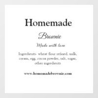 Homemade brwonie made with love add text website