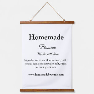 Homemade brwonie made with love add text website hanging tapestry