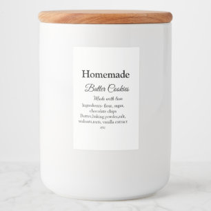 Homemade butter cookies made with love add text food label