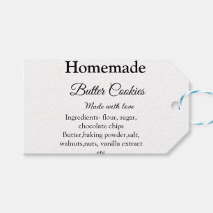 Homemade butter cookies made with love add text gift tags