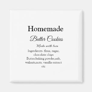 Homemade butter cookies made with love add text magnet