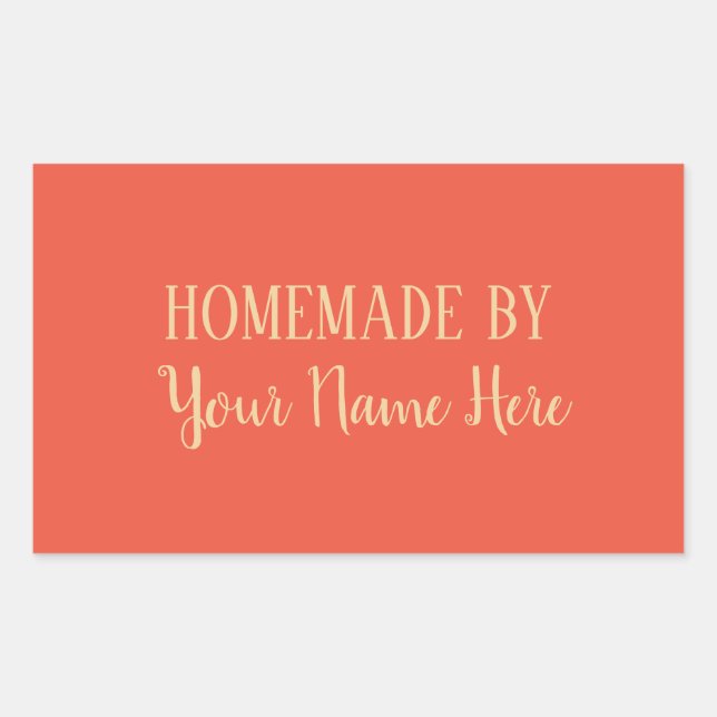 Homemade By Cookie Cake elegant modern Rectangular Sticker (Front)