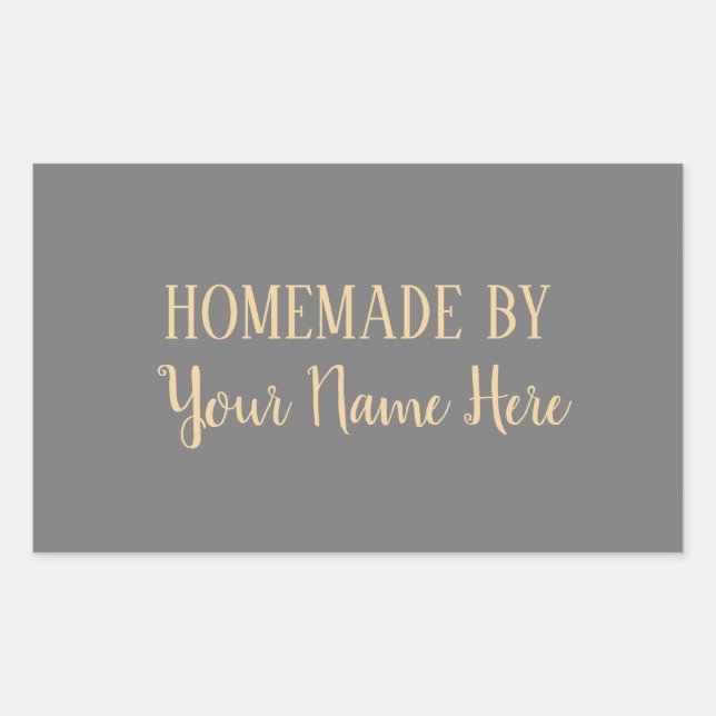 Homemade By Cookie Cake elegant modern Rectangular Sticker (Front)