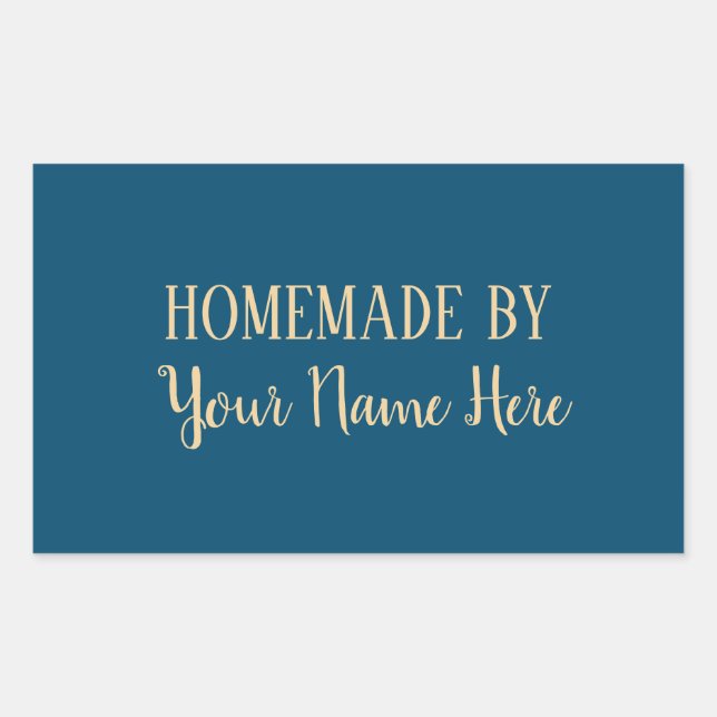 Homemade By Cookie Cake elegant modern Rectangular Sticker (Front)