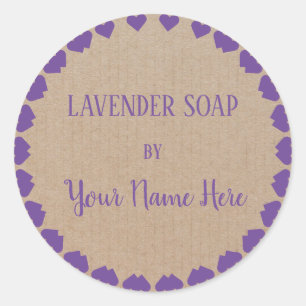 Homemade By Lavender Soap Vintage Craft Classic Round Sticker