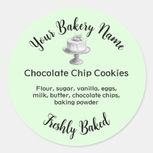 Homemade Cake Business Baking Label Green