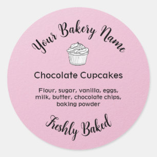 Homemade Cake Business Logo Baking Label Pink