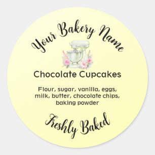 Homemade Cake Business Logo Baking Label Yellow
