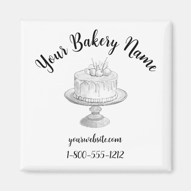 Homemade Cake Business Promotional Gift White Magnet (Front)