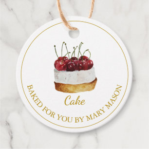 Homemade Cake Favour Tags White
