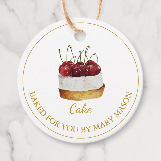 Homemade Cake Favour Tags | White (Front)