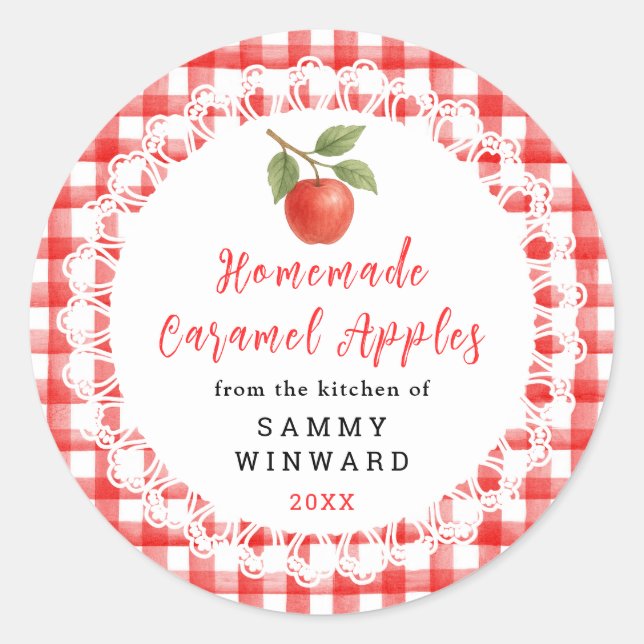 Homemade Caramel Apples Label (Front)