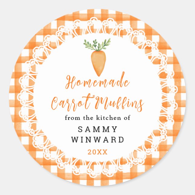 Homemade Carrot Muffins Label (Front)