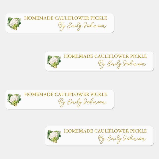 Homemade Cauliflower Pickle Thin Label (Group)