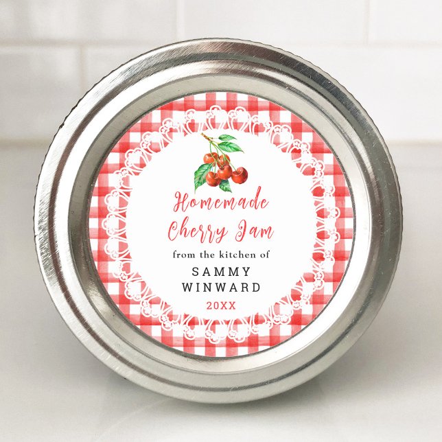Homemade Cherry Jam Canning Label (Creator Uploaded)
