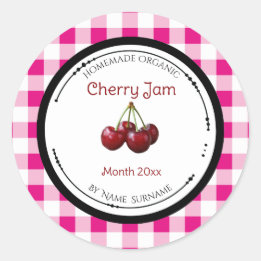 Homemade Cherry Jam Label Sticker