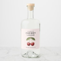 Homemade cherry liqueur labels vintage style