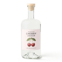 Homemade cherry liqueur labels vintage style