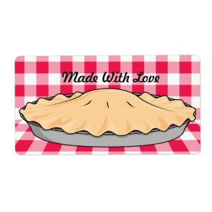 homemade cherry pie on chequered background