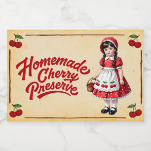 Homemade Cherry Preserve - Vintage Food Label