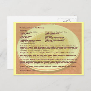 Homemade Chicken Noodle Soup Recipe Postcard