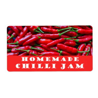 Homemade chilli jam label