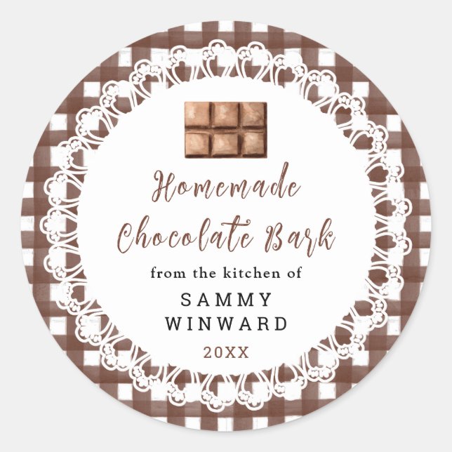 Homemade Chocolate Bark Label (Front)