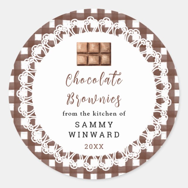 Homemade Chocolate Brownies Label (Front)