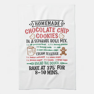 Homemade chocolate chip cookie recipe tea towel