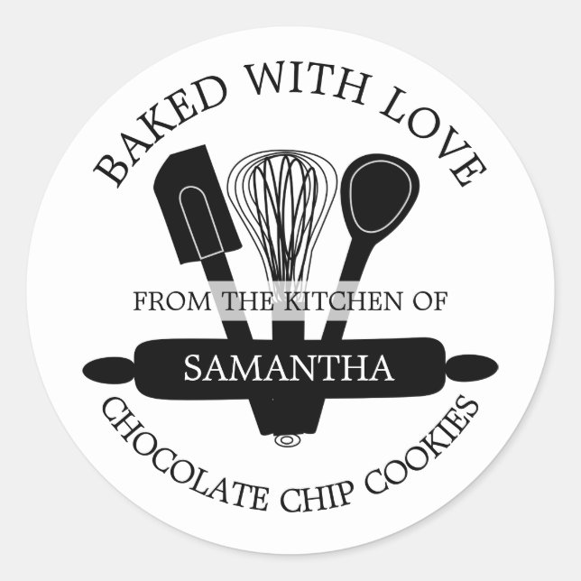 Homemade Chocolate Chip Cookies Baked With love Classic Round Sticker (Front)