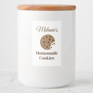 Homemade chocolate chip cookies custom food labels