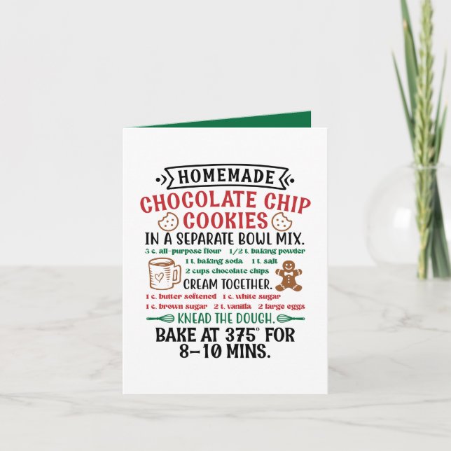 Homemade chocolate chip cookies customisable holiday card (Front)