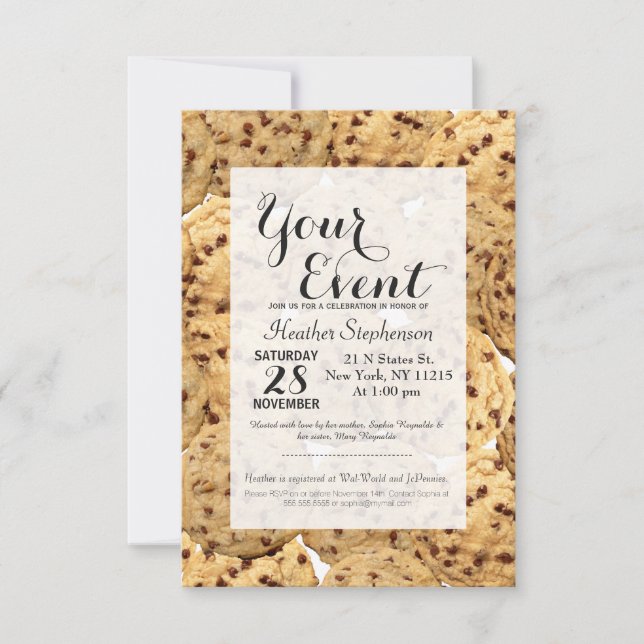 Homemade Chocolate Chip Cookies Invitation (Front)