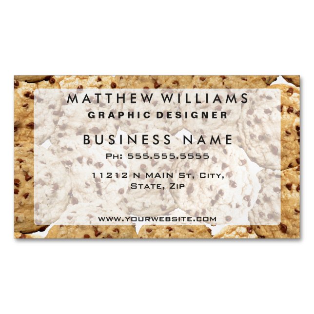 Homemade Chocolate Chip Cookies Magnetic Business Card (Front)