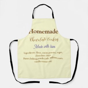 Homemade chocolate cookies made with love add text apron