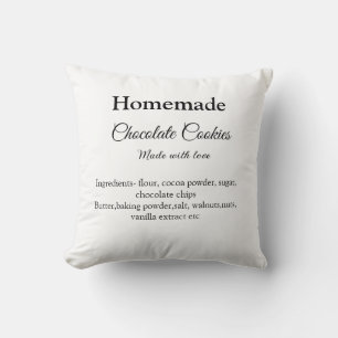 Homemade chocolate cookies made with love add text cushion