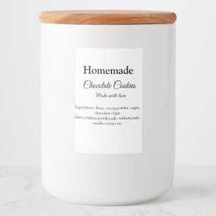 Homemade chocolate cookies made with love add text food label