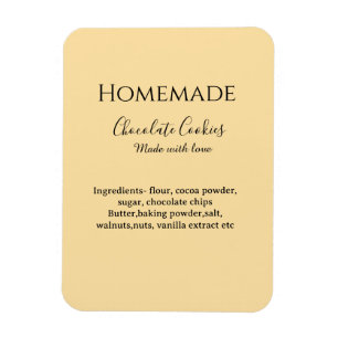 Homemade chocolate cookies made with love add text magnet
