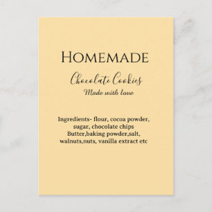 Homemade chocolate cookies made with love add text postcard