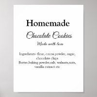 Homemade chocolate cookies made with love add text