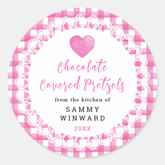 Homemade Chocolate Covered Pretzels Label (Front)