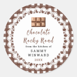 Homemade Chocolate Rocky Road Label