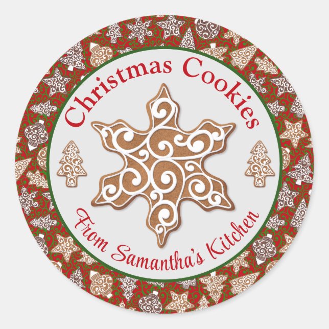 Homemade Christmas Cookies Classic Round Sticker (Front)