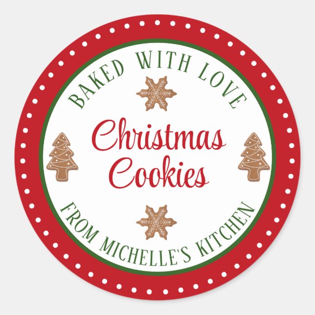 Homemade Christmas Cookies Classic Round Sticker (Front)
