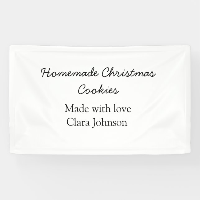 Homemade Christmas cookies made with love add name Banner (Horizontal)